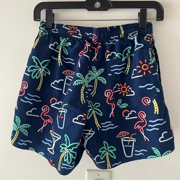Chubbies neon lights blue print swim trunks 37520 - Picture 3 of 6